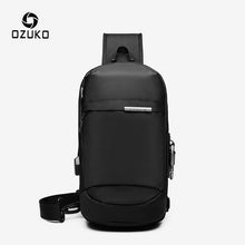 Load image into Gallery viewer, OZUKO Crossbody Bags for Men Fashion Messenger Sling Bag Male Waterproof Short Travel Chest Bag USB Single Shoulder Strap Pack