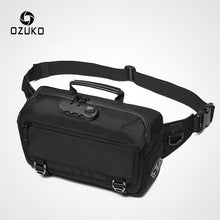 Load image into Gallery viewer, OZUKO New Anti-theft Men Waist Bag Casual Fanny Pack Male Waterproof Travel Waist Bags USB Charging Chest Bag for Cell Phone