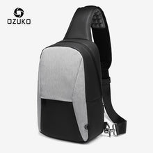 Load image into Gallery viewer, OZUKO 9.7 inch iPad Chest Pack for Men Water Repellent Crossbody Shoulder Bag Male Fashion Messenger Bag Short Trip Sling Bags