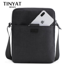 Load image into Gallery viewer, TINYAT Men's Bags Light Canvas Shoulder Bag For 7.9' Ipad Casual Crossbody Bags Waterproof Business Shoulder bag for men 0.13kg