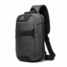 Load image into Gallery viewer, OZUKO Men Anti-theft Crossbody Bags Male Waterproof USB Charging Chest Pack Short Trip Messenger Sling Bag Shoulder Chest Bag