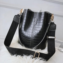 Load image into Gallery viewer, Ansloth Crocodile Crossbody Bag For Women Shoulder Bag Brand Designer Women Bags Luxury PU Leather Bag Bucket Bag Handbag HPS405
