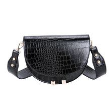 Load image into Gallery viewer, Luxury Crocodile Pattern Crossbody Bags for Women Half Round Messenger Bag PU Leather Handbags Shoulder Bag sac main femme