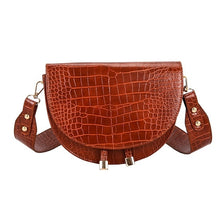 Load image into Gallery viewer, Luxury Crocodile Pattern Crossbody Bags for Women Half Round Messenger Bag PU Leather Handbags Shoulder Bag sac main femme