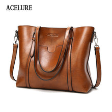 Load image into Gallery viewer, ACELURE Women bag Oil wax Women's Leather Handbags Luxury Lady Hand Bags With Purse Pocket Women messenger bag Big Tote Sac Bols